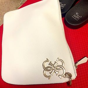 GUESS clutch white & silver